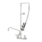 Thumbnail image #1 for T&S Brass EasyInstall S-0131-A12-B Wall-Mount Pre-Rinse Faucet with 8-Inch Centers, 26-Inch Riser and 20-Inch Stainless Steel Hose