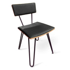 Thumbnail image #2 for JustChair Manufacturing CITYStyle™ Urban M90518-PS-GR2 Side Chair, Wood Veneer Back, Upholstered Seat, Solid Steel Frame