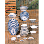 Thumbnail image #2 for Thunder Group Dragon 5308DL Blue Dragon Swirl Melamine Bowl, 48 oz, 8 in Diameter Case of 6 Dozen