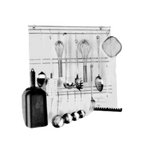 Thumbnail image #1 for SPG International Amco 650 Wall-Mounted Stainless Steel Utensil Rack, 24"W x 18"H x 3"D, 20 Hooks