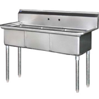 Thumbnail image #1 for Blue Air FSE LLC BS3-24-14/N 3-Compartment Stainless Steel Sink, No Drainboards, 24" x 24" x 14" Bowls, 18 Gauge 304 Series, Legs