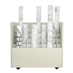 Thumbnail image #2 for Alpine Industries ADI626-WHI Mobile Blueprint Roll File and Large Document Organizer, 50-Slot, Wood, White Finish