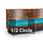 Thumbnail image #1 for JustChair Manufacturing JBSB-WCP-HC-36-GR2 Half-Circle Banquette Booth, 2 Corners, 36"H, Wood-Clad Frame, Upholstered Seat