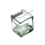 Thumbnail image #1 for Cal-Mil 1807 Clear Solid Lid with Stainless Steel Hinge for 4" x 4" Glass Jars Case of 3
