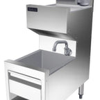 Thumbnail image #1 for Perlick Corporation Top Shelf TSF12CS Underbar Combination Hand/Dump Sink, 12"W x 24"D, 2 Compartments, 6" Backsplash