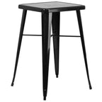 Thumbnail image #1 for Flash Furniture CH-31330-BK-GG Square Bar-Height Cocktail Table, 23-3/4 in W x 23-3/4 in D x 40 in H, Black Powder-Coat Steel