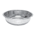 Thumbnail image #1 for Thunder Group SLCIL11S Chinese Colander, 11-Inch Round, Perforated, Rimmed Stainless Steel, Mirror Finish Case of 24