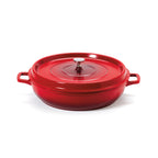 Thumbnail image #1 for G.E.T. Heiss CA-008-R/BK/CC Cast Aluminum Braiser Pan, 4 qt, Induction Ready, with Lid, 12-5/8" Diameter