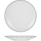 Thumbnail image #1 for International Tableware Provincial™ PR-16-CH 10-Inch Round Coupe Porcelain Plate, European White with Charcoal Underglaze Case of 2 Dozen