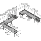 Thumbnail image #1 for Eagle Group E115 Stainless Steel Scrapping Trough, 6"W x 4"D, Up to 5 Linear Feet, Welded to Cone, 14/304