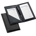Thumbnail image #1 for TableCraft Products 52585BK Black Vinyl Two-Fold Order Holder, 5-1/4" x 8-1/2" with Pen Loop Case of 25