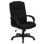 Thumbnail image #1 for Flash Furniture GO-5301B-BK-GG Executive Swivel Office Chair, Adjustable Height, High Back with Headrest, Fabric Upholstery