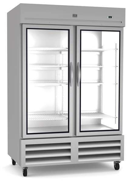 Product image #5 for Kelvinator Commercial 54-Inch Two-Section Glass Door Reach-In Refrigerator, 49 Cu. Ft., Bottom Mount
