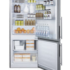 Thumbnail image #2 for Summit Commercial Summit Appliance FFBF279SSXIMH72 14.6 cu. ft. Counter-Depth Bottom-Freezer Refrigerator, Stainless Steel Door, ENERGY STAR