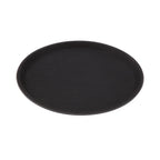 Thumbnail image #1 for Alegacy Foodservice Products RNST11BLK 11-Inch Round Black Plastic Non-Slip Serving Tray Case of 12