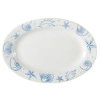 Thumbnail image #1 for CAC China Atlantic Seashell ATC-51 Porcelain Oval Platter, 15 x 10-1/4 x 1-1/2 in, Blue Decorated 1 Dozen