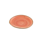Thumbnail image #1 for CAC China Tucson TUS-2-CRL Porcelain Saucer, 6-1/4-inch Irregular Round, Coral Reactive Glaze Case of 3 Dozen