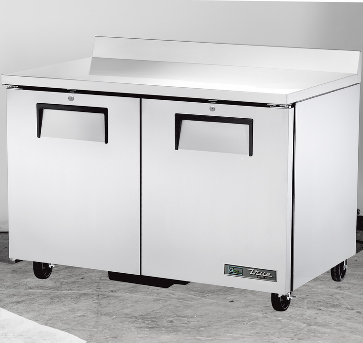 Product image #5 for True 48-Inch Two-Section Stainless Steel Worktop Freezer with Solid Doors and Rear-Mounted Self-Contained Refrigeration