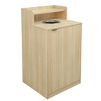 Thumbnail image #1 for Flash Furniture GC-M-196-OAK-GG 32-Gallon Trash Receptacle with Upper Tray Shelf and Hinged Access Door
