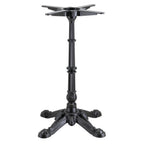 Thumbnail image #1 for G & A Commercial Seating BFO Series BFO2222 Dining Height Table Base, 22 x 22 in Spread, Four-Prong Sculpted Base, 3 in Column, Black
