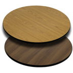 Thumbnail image #1 for Flash Furniture XU-RD-42-WNT-GG Round Table Top, 42" Diameter, 1-1/8" Thick, Reversible Natural/Walnut Laminate, Black T-Mold Edge