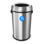 Thumbnail image #1 for Alpine Industries ALP470-65L-R 17 Gallon Open-Top Stainless Steel Recycling Bin, Brushed Finish