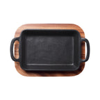 Thumbnail image #2 for G.E.T. Heiss SKRE-14-BASE Acacia Wood Oval Underliner for 14 oz Oval Server, 8.87 x 6.63 x 0.75 in Case of 6