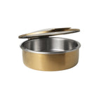Thumbnail image #2 for Steelite International Creations Buffet 7358MW301H 4 qt Gold Rectangular Stainless Steel Chafer with Hinged Cover