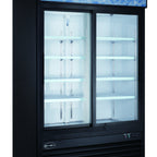 Thumbnail image #1 for SABA SM-45RS Two-Section Glass Door Refrigerator Merchandiser, 45 cu. ft., Sliding Doors, Bottom-Mounted Self-Contained Refrigeration
