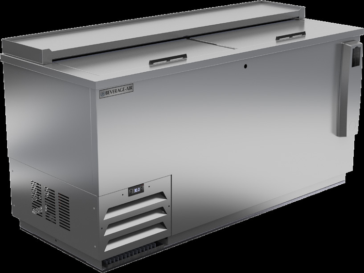Product image #7 for Beverage Air Frosty Brew 65-Inch Horizontal Deep Well Bottle Cooler with Sliding Lids, 18.5 Cu. Ft., Black Painted Steel