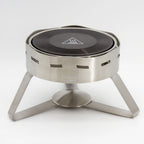 Thumbnail image #1 for Eastern Tabletop Ecoburner EB15008 Round Waterless Chafer Stand, Brushed Stainless Steel, Small