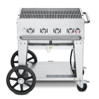 Thumbnail image #1 for Crown Verity Mobile Cooking CV-MCB-30 Mobile Outdoor Charbroiler, 4-Burner, Stainless Steel, LP/NG Gas, 38"