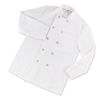 Thumbnail image #1 for Alegacy Foodservice Products CCW3L Unisex White Double-Breasted Chef Coat, Long Sleeve, 65/35 Poly/Cotton Twill, Large Case of 12