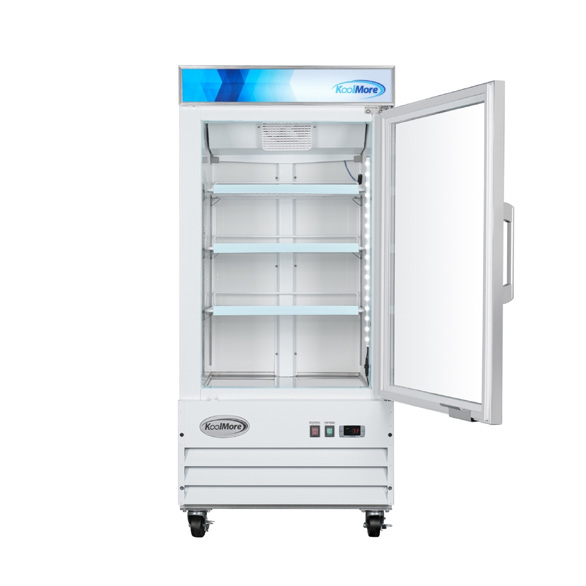 Product image #7 for KoolMore 26-Inch One-Section Reach-In Glass Door Merchandiser Freezer, 9 Cu. Ft., White