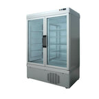 Thumbnail image #1 for GTI Designs Lexus Series - Classic CL71R Two-Section Glass Door Refrigerated Merchandiser, 52"W, Silver, Bottom-Mounted Self-Contained Refrigeration