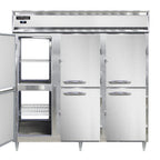 Thumbnail image #1 for Continental Refrigerator Designer Line D3RNPTHD Three-Section Pass-Through Reach-In Refrigerator, Self-Contained, Half-Height Solid Doors