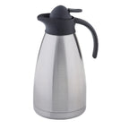 Thumbnail image #1 for TableCraft Products 10299 Vacuum-Insulated Stainless Steel Coffee Carafe, 68 oz, Thumb-Press Black Lid Case of 6