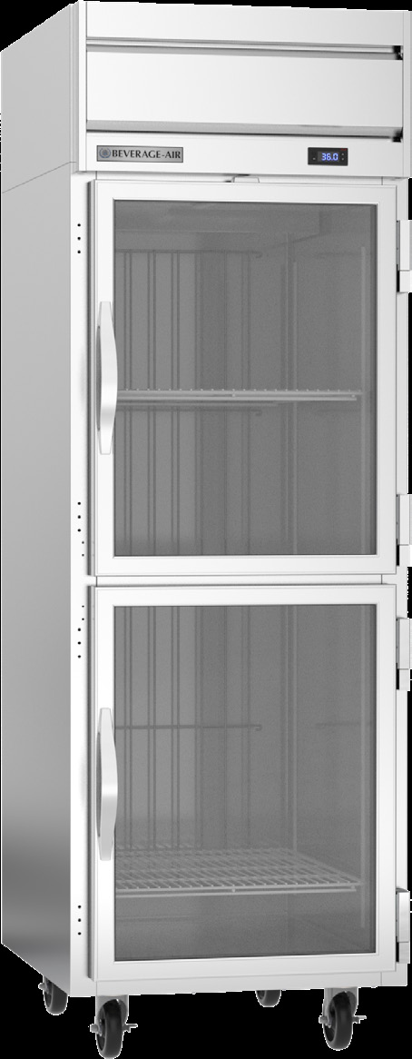 Product image #5 for Beverage-Air Horizon Series One-Section Reach-In Refrigerator with 2 Half Glass Doors, 22.28 Cu. Ft.