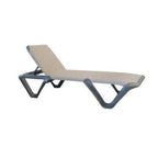 Thumbnail image #1 for Grosfillex Nautical Pro US891102 Armless Chaise Lounge, 5-Position Adjustable Back, Stackable, Espresso Woven Vinyl-Coated Fabric Case of 2
