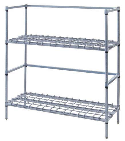 Product image #4 for Quantum Wire Two-Tier Modular Tank & Beverage Container Dunnage Rack, 36 x 18 x 54 Inches, Gray Epoxy Antimicrobial Finish