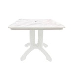 Thumbnail image #1 for Grosfillex Aquaba US744004 Square Outdoor Resin Restaurant Table, 32" x 32" x 28.4"H, White Marble Top, Umbrella Hole Case of 2