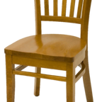 Thumbnail image #1 for ATSMFG ATS AT&S-900 MFG Stackable Solid Wood Chair with Floating-Slat Wood Back and Beech Wood Frame Case of 2