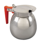 Thumbnail image #1 for Alegacy Foodservice Products LC15O Coffee Decanter, 64 oz, Polished Stainless Steel, Orange Handle