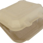 Thumbnail image #2 for International Tableware iti to-go® TG-B-883 3-Compartment Sugar Cane Square Hinged-Lid To-Go Container, 8 x 8 x 3 in, Microwave Safe
