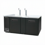Thumbnail image #1 for Blue Air FSE LLC BDD69-3B-HC 3-Keg Beer Dispenser, 69-3/8"W, 2 Beer Towers, 3 Faucets, Black Exterior, Stainless Steel Top