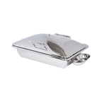 Thumbnail image #1 for Eastern Tabletop Crown 3935B Induction-Ready Rectangular Chafer with Hinged Cover, 8 qt, Stainless Steel, Without Stand