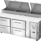 Thumbnail image #1 for Victory Refrigeration VPPD72HC-4 Two-Section Pizza Prep Table, 72-1/8"W, Self-Contained, 4 Drawers
