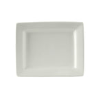 Thumbnail image #1 for Tuxton China DuraTux®© BWH-0703 Rectangular Ceramic Plate, White, Wide Rim, 7 x 5-1/2 x 1 in 1 Dozen