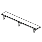 Thumbnail image #1 for Piper Products/Servolift Eastern Reflections RSFB-96 Drop-Down 3-Rail Stainless Steel Tray Slide, 10" Deep, for 96" Unit