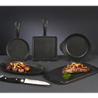 Thumbnail image #2 for Libbey Cast Iron CIS-18 Oval Tray, Black, 9-1/2" Top x 6-1/2" Bottom, Without Handle